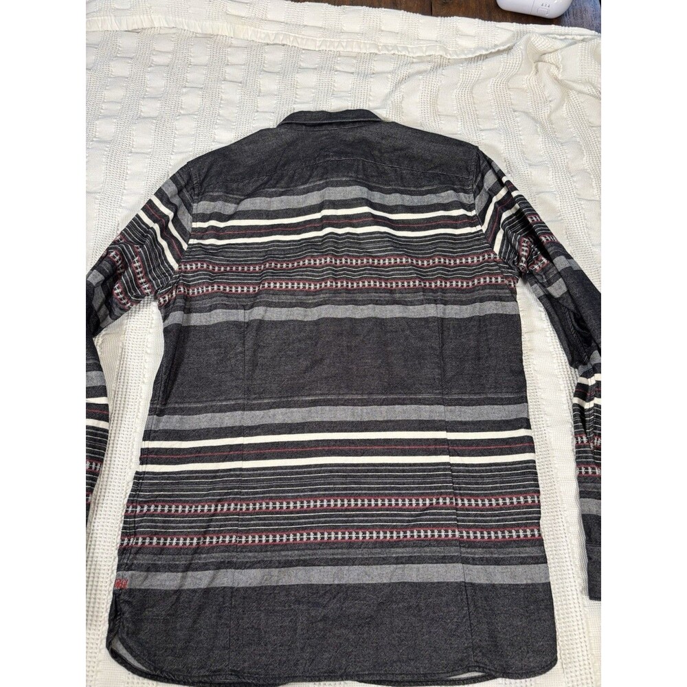 BR Heritage Blanket Stripe Men’s Large Tall Button Down Gray Slim Fit Southwest - Picture 9 of 14